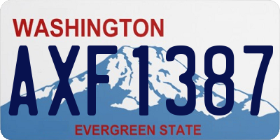 WA license plate AXF1387