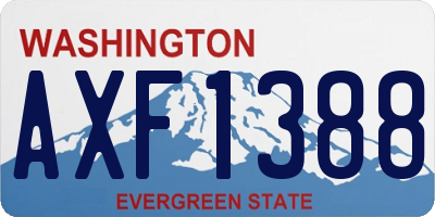 WA license plate AXF1388