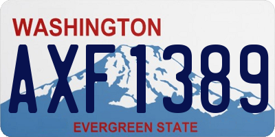 WA license plate AXF1389