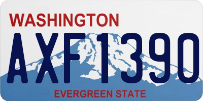 WA license plate AXF1390