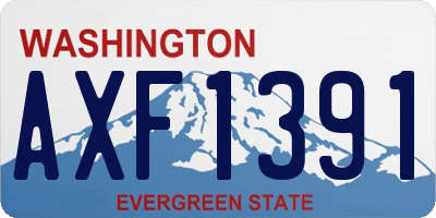 WA license plate AXF1391