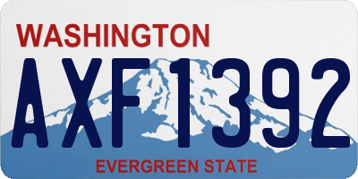 WA license plate AXF1392