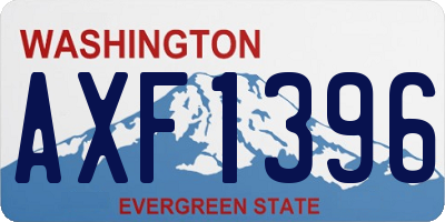 WA license plate AXF1396