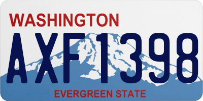 WA license plate AXF1398