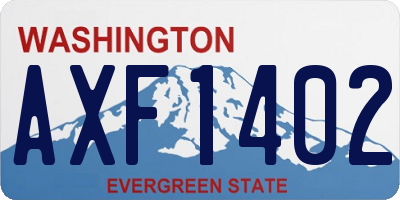WA license plate AXF1402