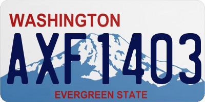 WA license plate AXF1403