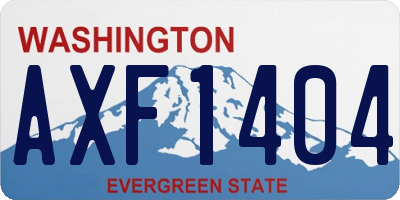 WA license plate AXF1404