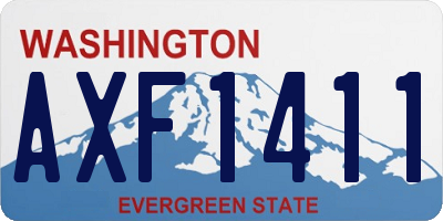 WA license plate AXF1411