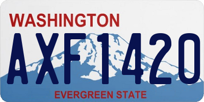 WA license plate AXF1420