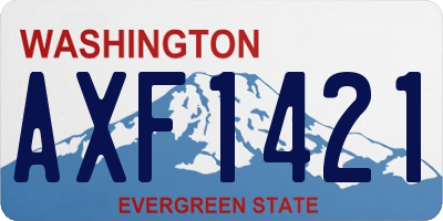 WA license plate AXF1421