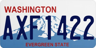 WA license plate AXF1422