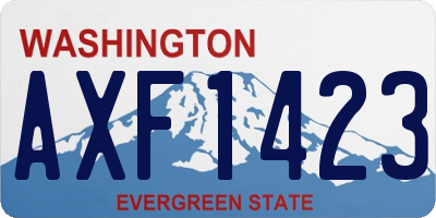 WA license plate AXF1423