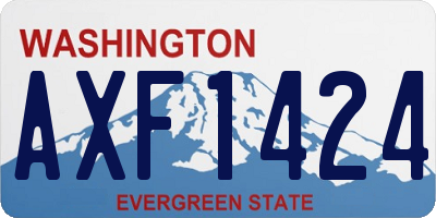 WA license plate AXF1424