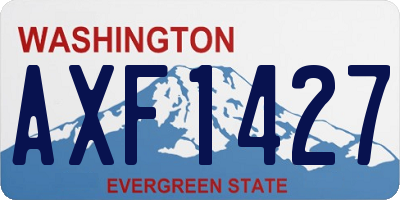WA license plate AXF1427
