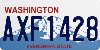 WA license plate AXF1428