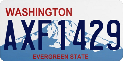 WA license plate AXF1429