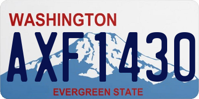 WA license plate AXF1430