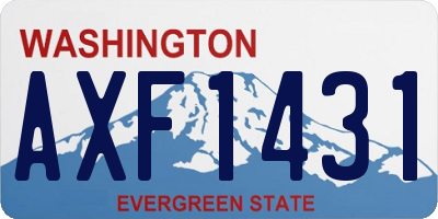 WA license plate AXF1431