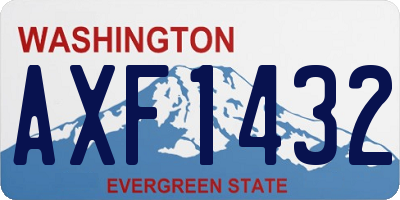 WA license plate AXF1432