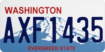 WA license plate AXF1435