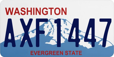 WA license plate AXF1447