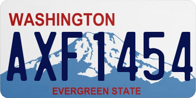 WA license plate AXF1454