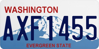 WA license plate AXF1455