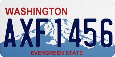 WA license plate AXF1456