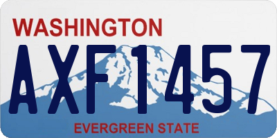 WA license plate AXF1457