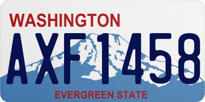 WA license plate AXF1458