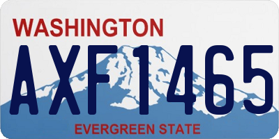 WA license plate AXF1465