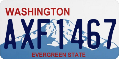 WA license plate AXF1467