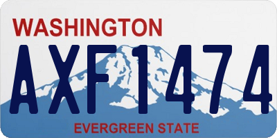 WA license plate AXF1474