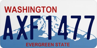 WA license plate AXF1477