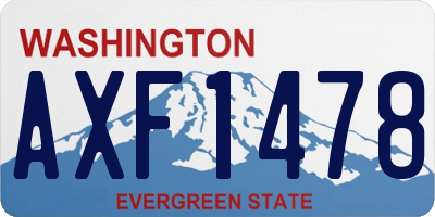 WA license plate AXF1478