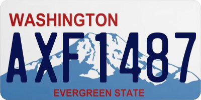 WA license plate AXF1487