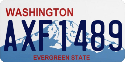 WA license plate AXF1489