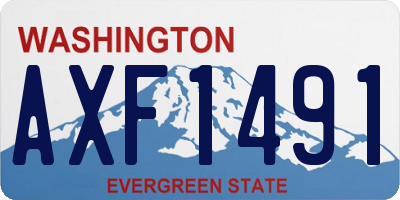 WA license plate AXF1491