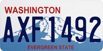 WA license plate AXF1492