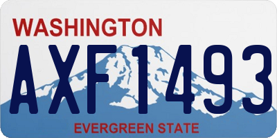 WA license plate AXF1493