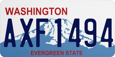 WA license plate AXF1494