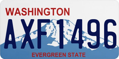 WA license plate AXF1496