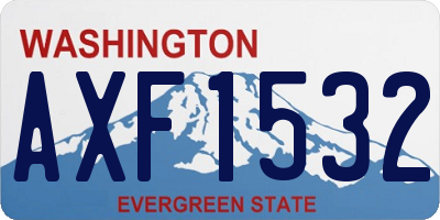 WA license plate AXF1532