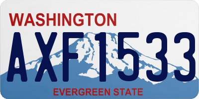 WA license plate AXF1533