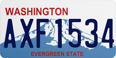 WA license plate AXF1534