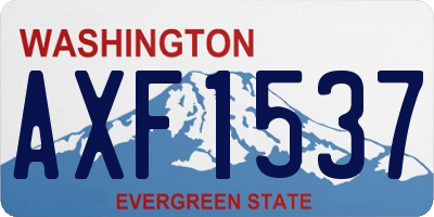 WA license plate AXF1537