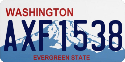 WA license plate AXF1538