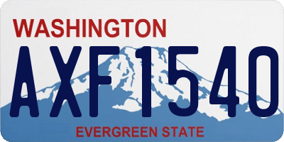WA license plate AXF1540