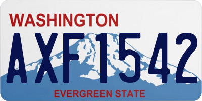 WA license plate AXF1542