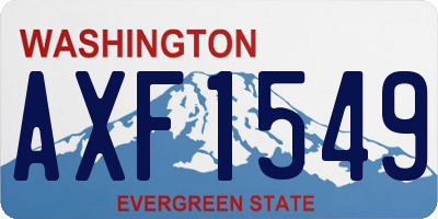 WA license plate AXF1549